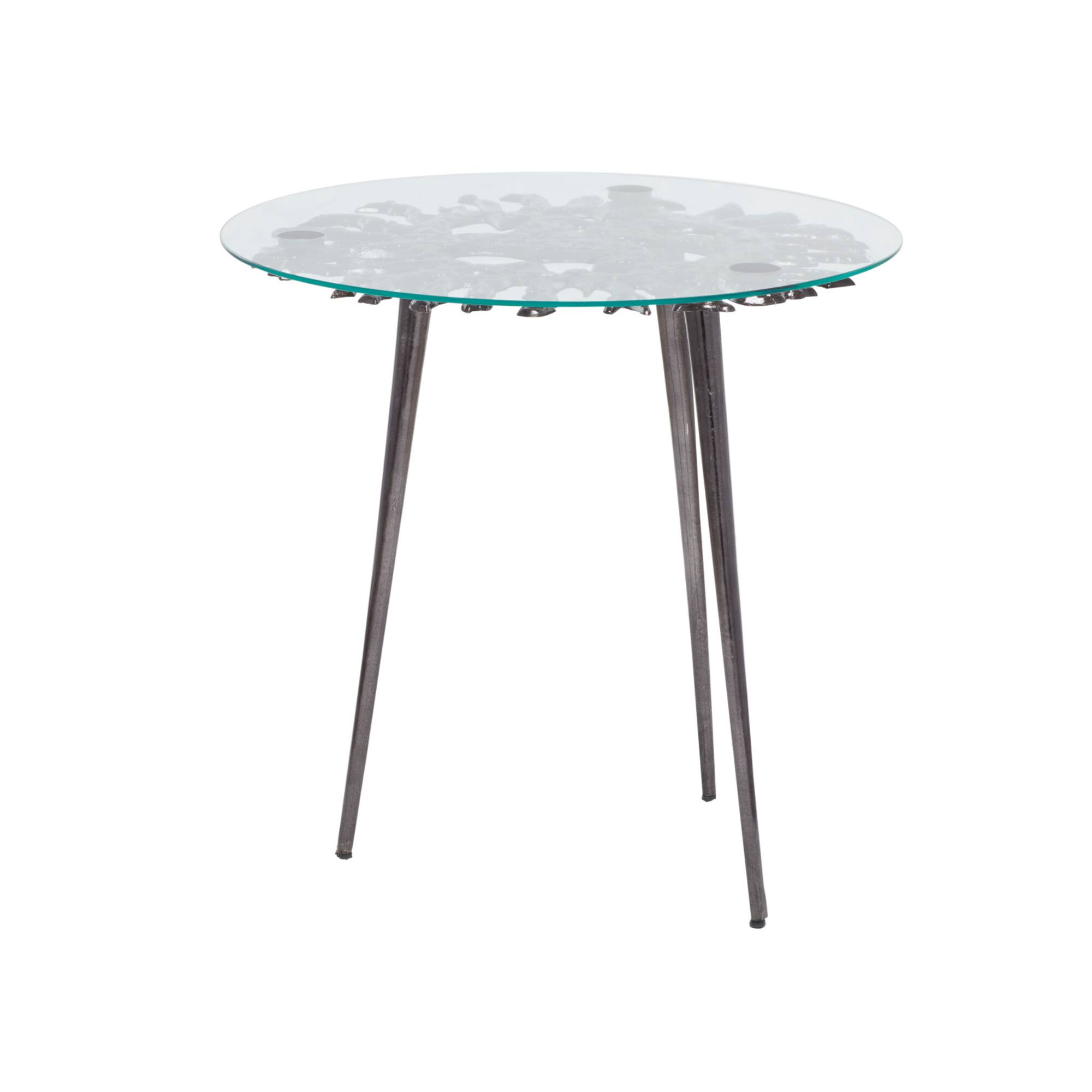 Black Aluminum Modern Accent Table, 22" x 22" x 22"
